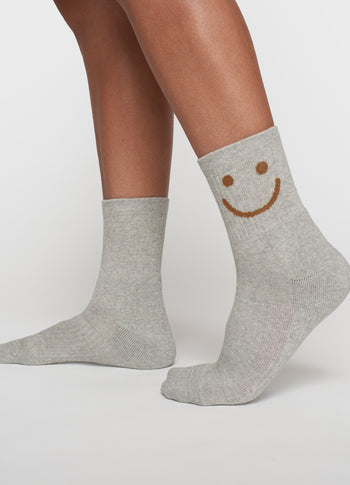 socks smile | light grey melee