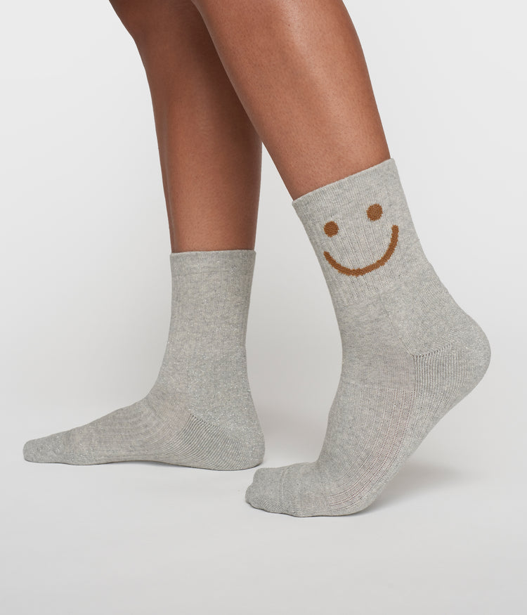 socks smile | light grey melee