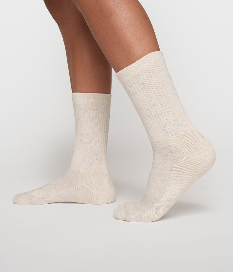 socks all-over smile | soft white melee