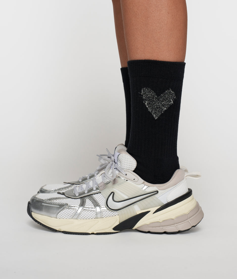 socks heart | black