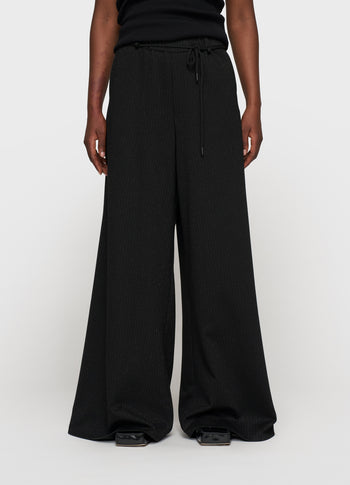 super wide pants pinstripe | black