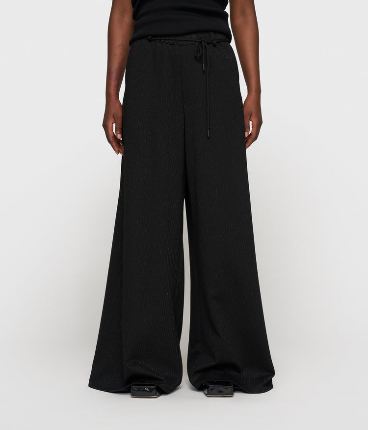 super wide pants pinstripe | black