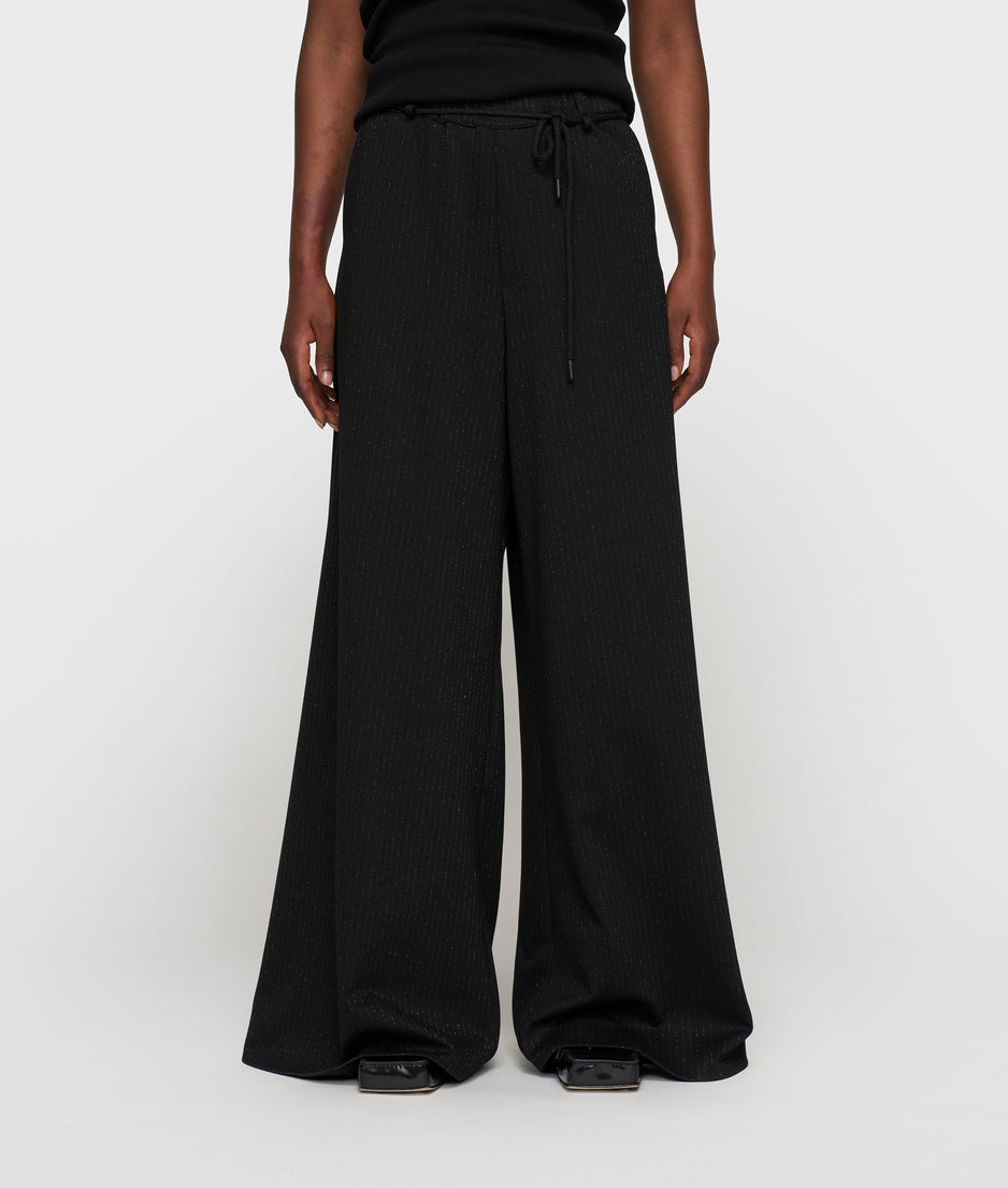 super wide pants pinstripe | black