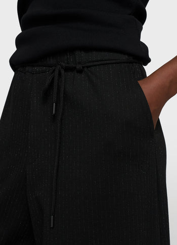 super wide pants pinstripe | black