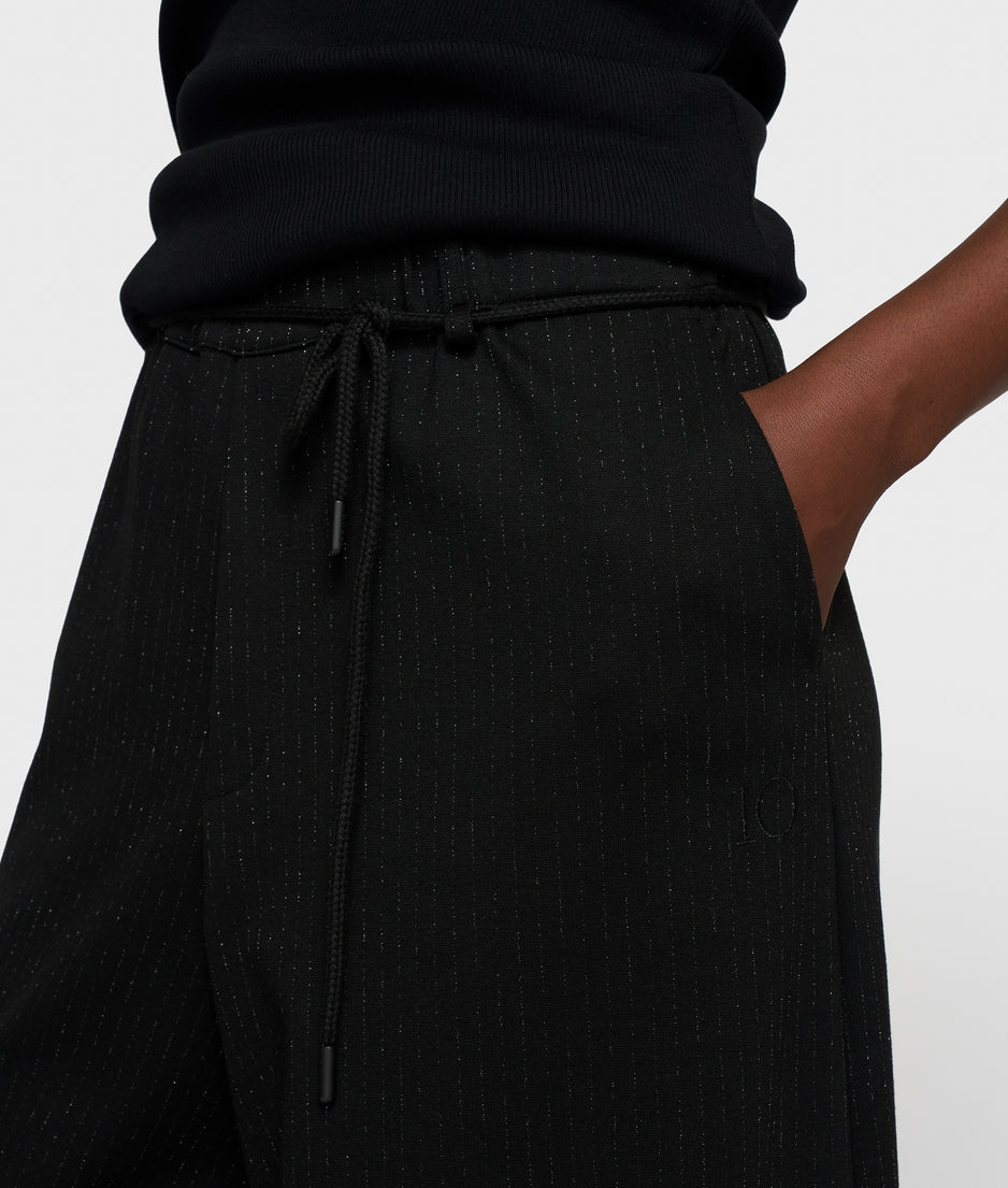 super wide pants pinstripe | black