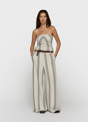 strapless top stripes | soft white melee
