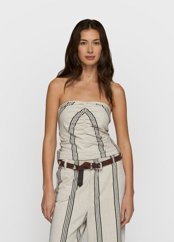 strapless top stripes | soft white melee
