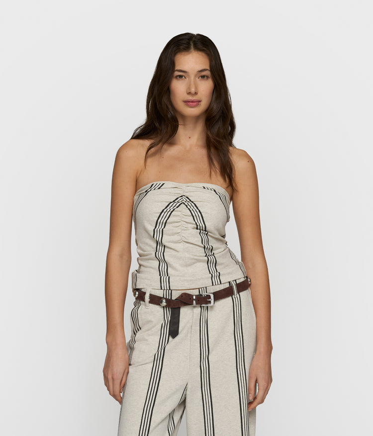 strapless top stripes | soft white melee