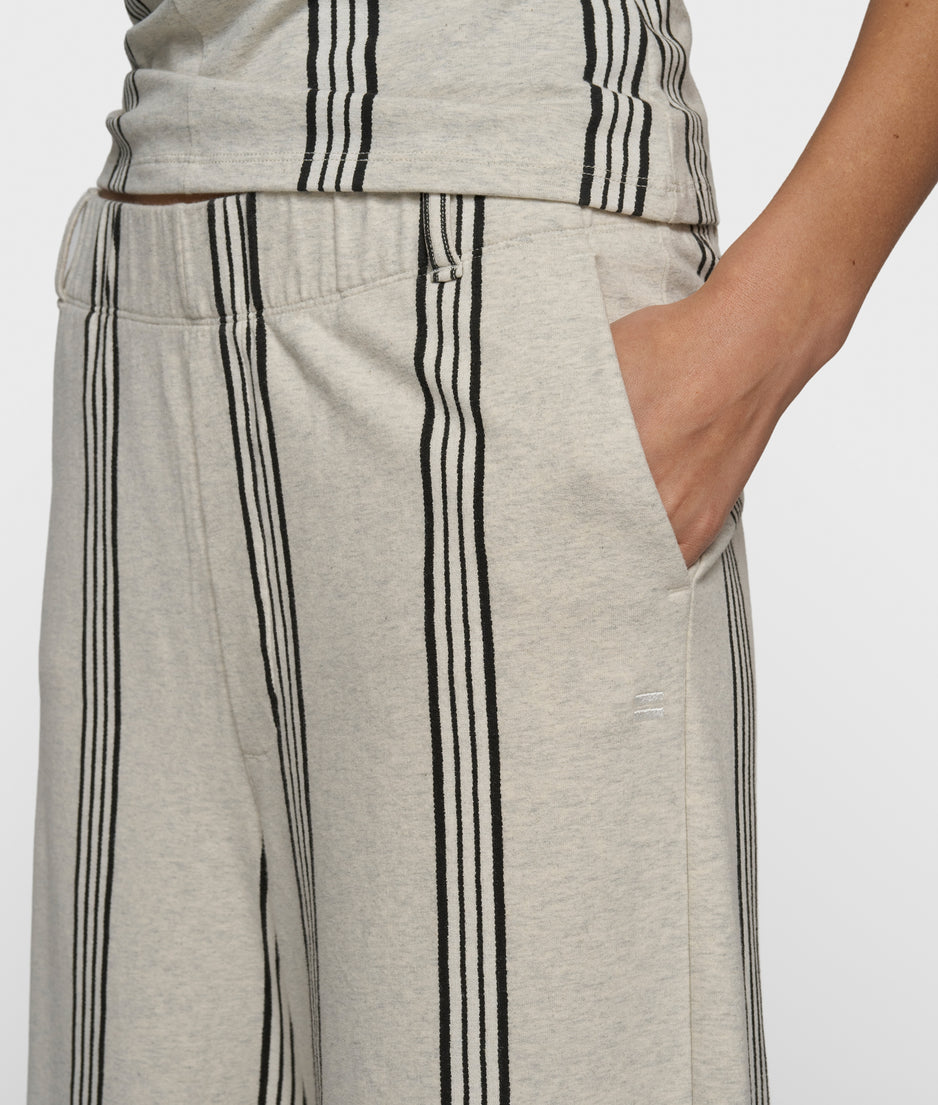 wide leg jogger stripes | soft white melee