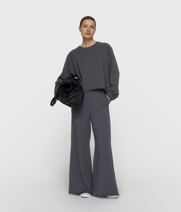 silent chique wide jogger | steel blue