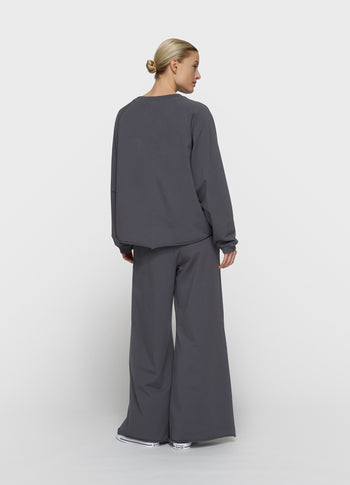 silent chique wide jogger | steel blue