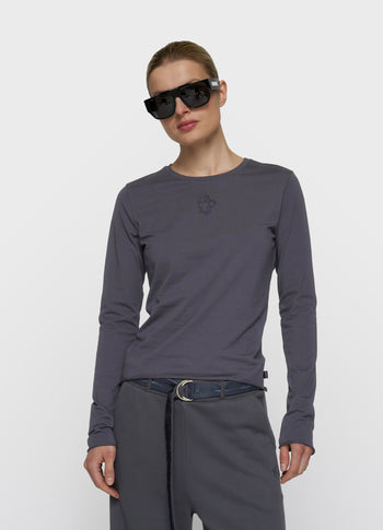 Schmal geschnittenes Langarmshirt | steel blue