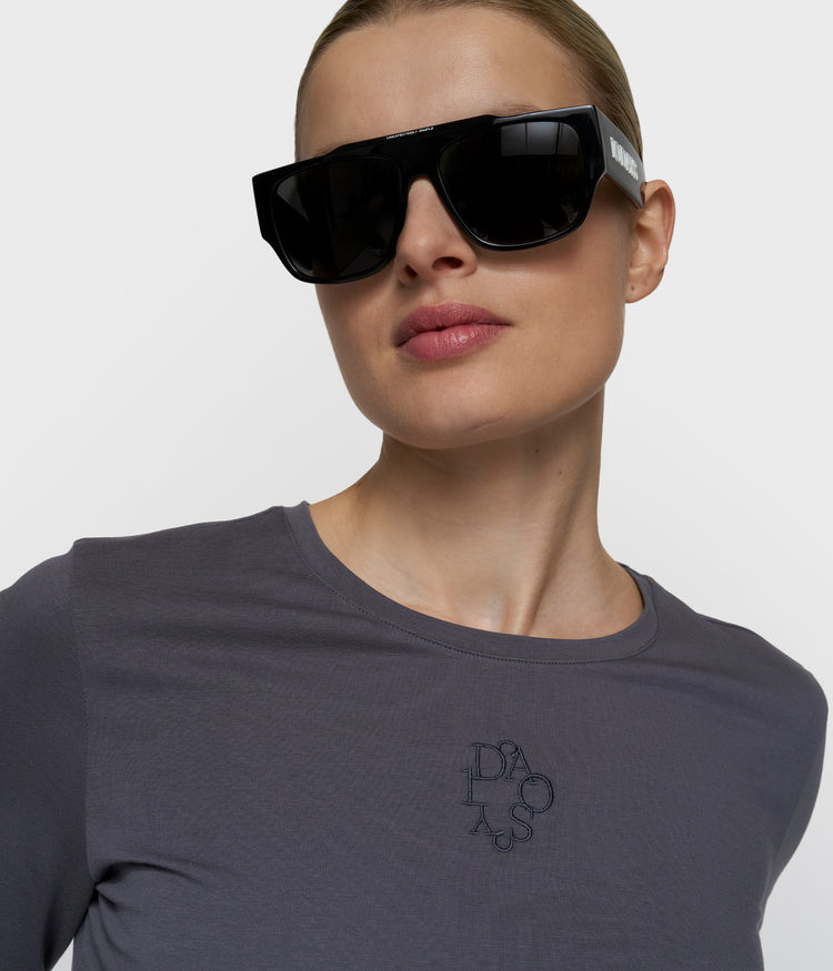 Schmal geschnittenes Langarmshirt | steel blue