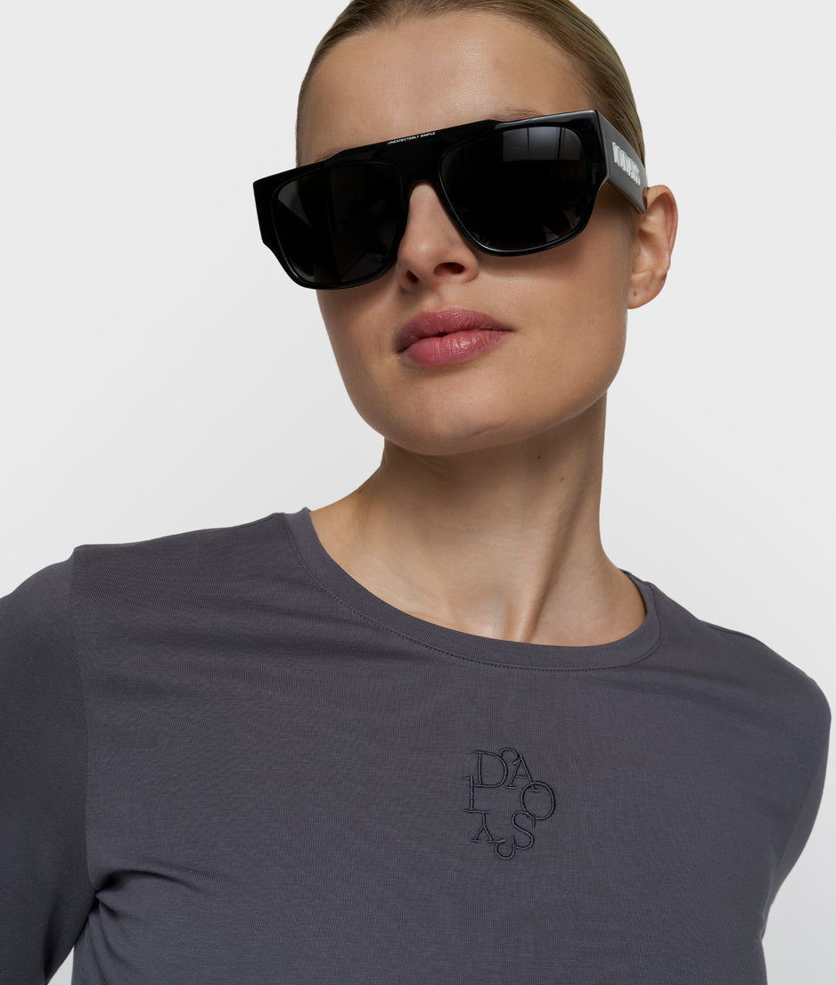 Schmal geschnittenes Langarmshirt | steel blue