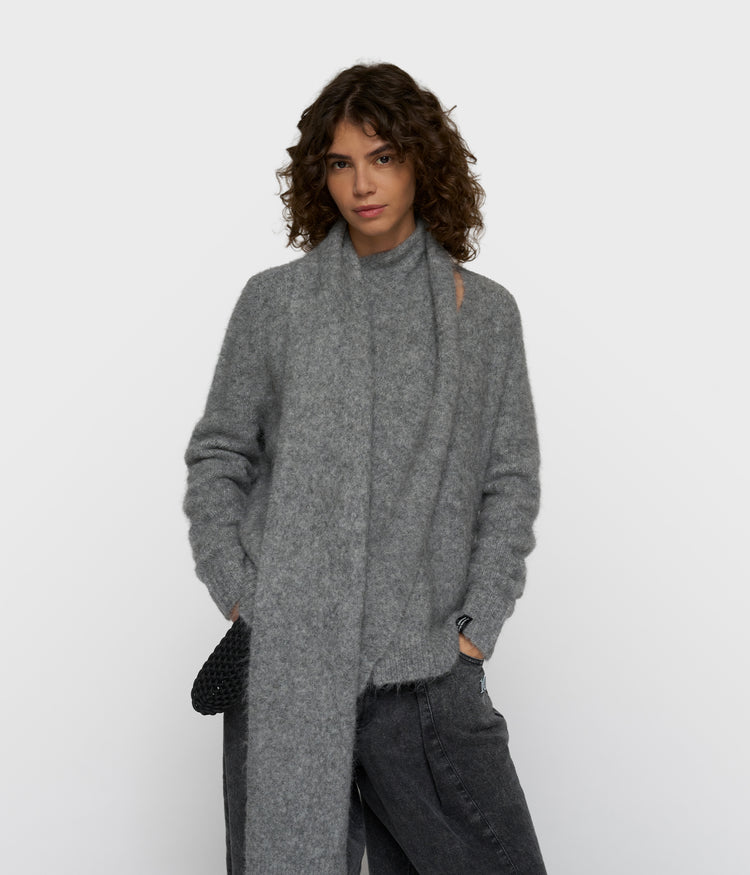Wickelschalpullover | grey melee