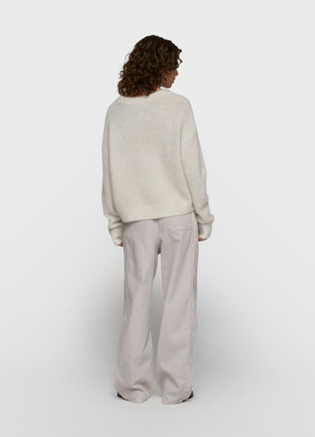 Strickpullover mit Lurex | ecru