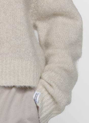 Strickpullover mit Lurex | ecru