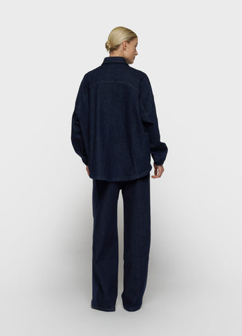 Chambray Bluse | dark blue