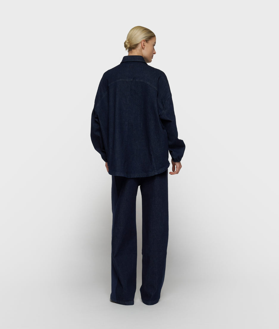 Chambray Bluse | dark blue