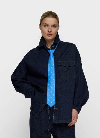 Chambray Bluse | dark blue