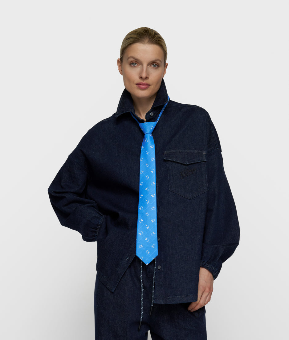Chambray Bluse | dark blue