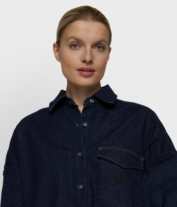 Chambray Bluse | dark blue