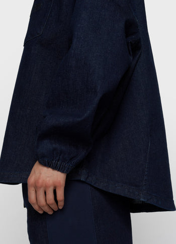Chambray Bluse | dark blue
