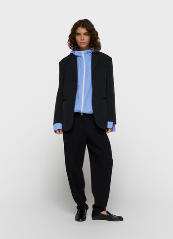 Travel Blazer mit doppelten Ärmelaufschlag | black