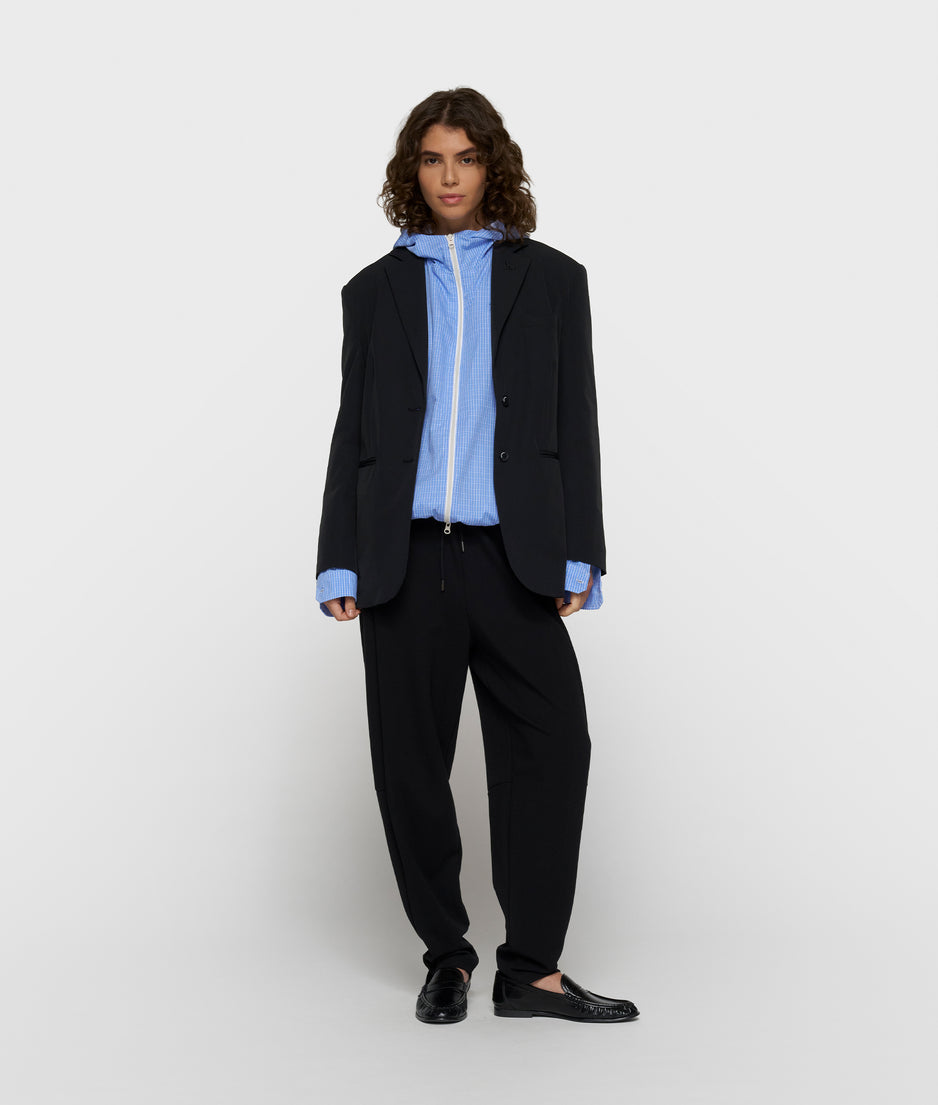 Travel Blazer mit doppelten Ärmelaufschlag | black
