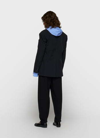 Travel Blazer mit doppelten Ärmelaufschlag | black