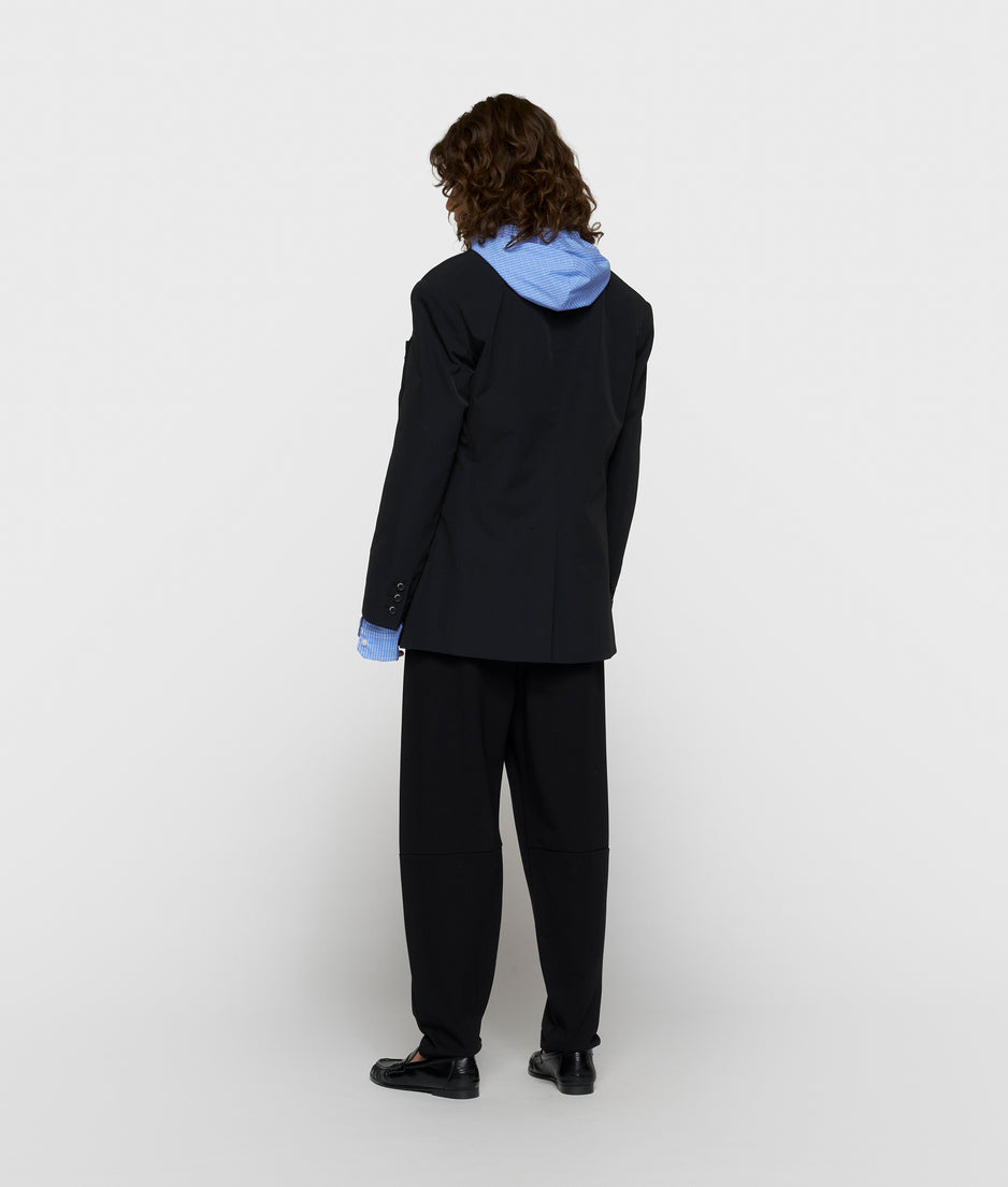 Travel Blazer mit doppelten Ärmelaufschlag | black