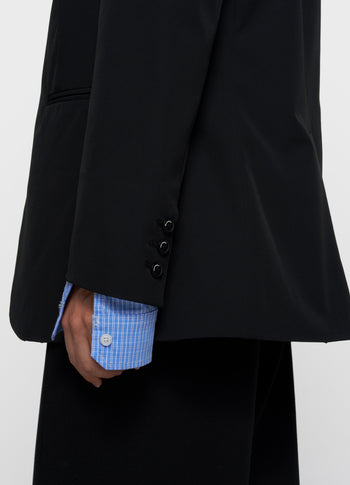 Travel Blazer mit doppelten Ärmelaufschlag | black