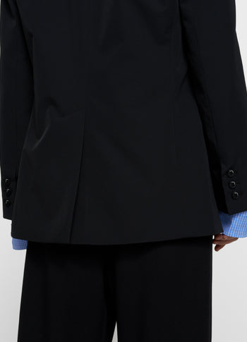 Travel Blazer mit doppelten Ärmelaufschlag | black