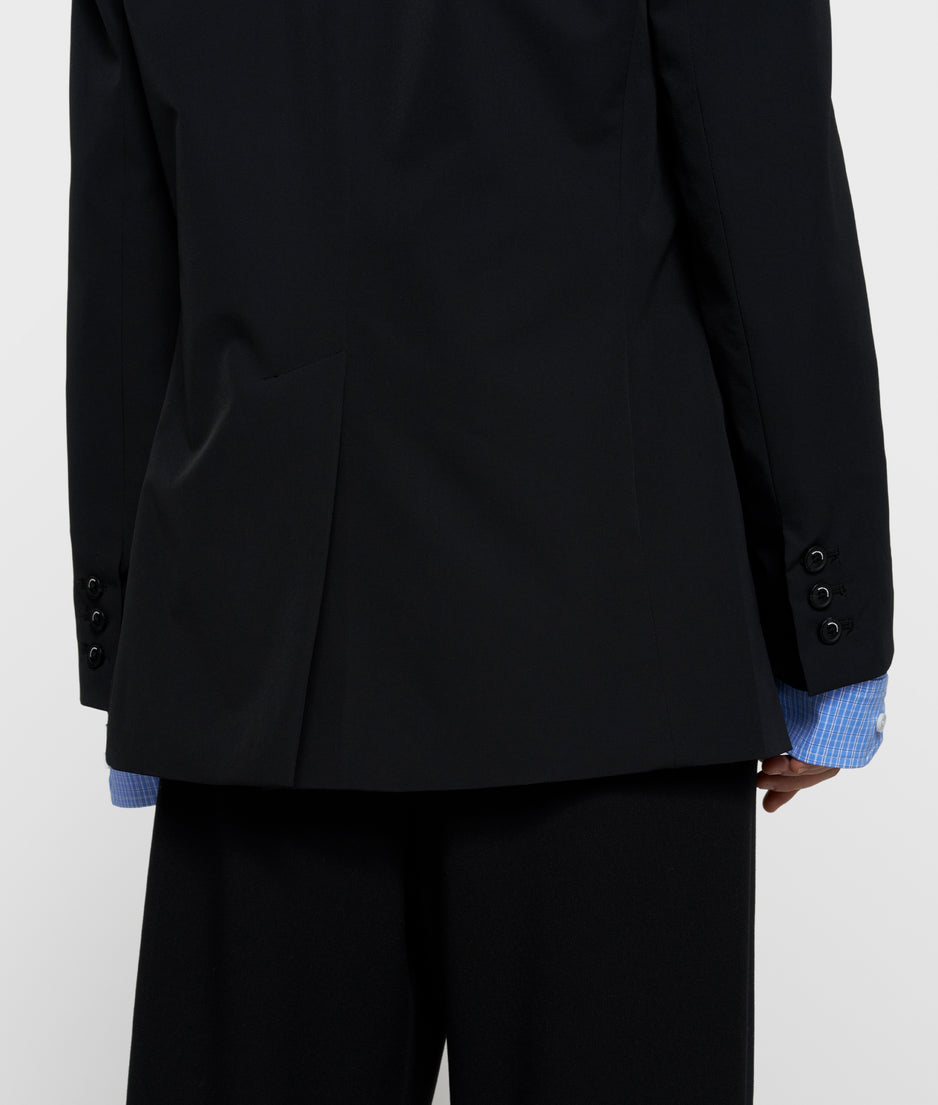 Travel Blazer mit doppelten Ärmelaufschlag | black