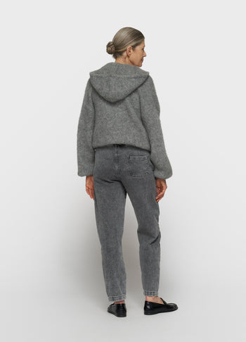 Strickpullover mit Kapuze | grey melee