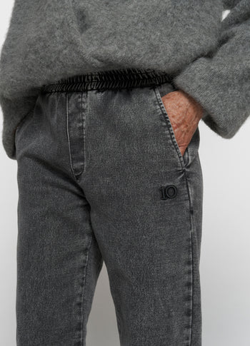 Denim Jogginghose | black