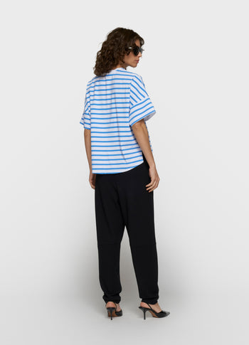 Weites T-Shirt mit Streifen | white/ultramarine