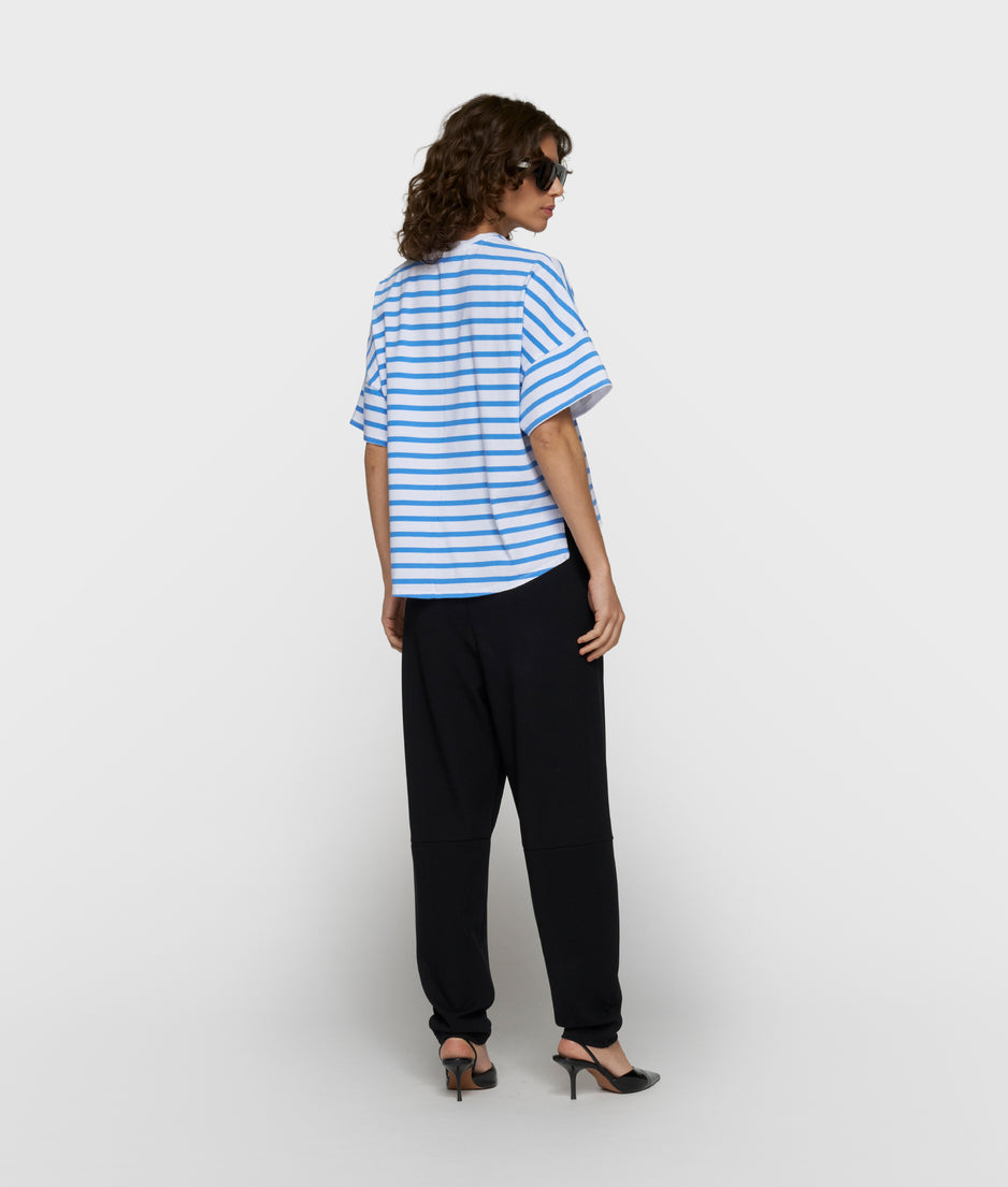 Weites T-Shirt mit Streifen | white/ultramarine