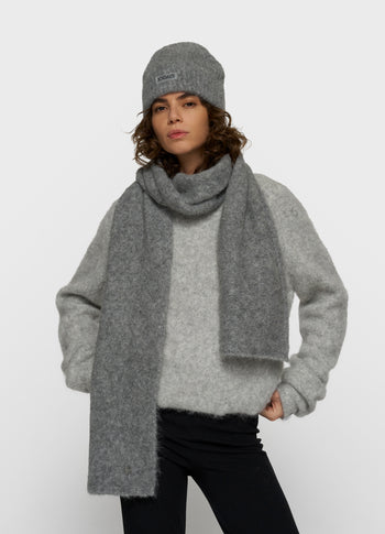 Schal aus Alpakamix | grey melee