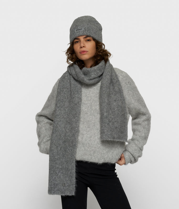 Schal aus Alpakamix | grey melee