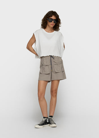 round neck tee | ecru