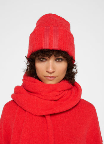 soft knit scarf | coral red