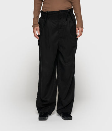 strap salopette twill tencel | black