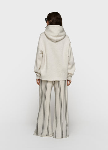 wide leg jogger stripes | soft white melee