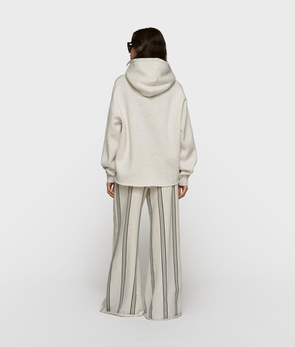 wide leg jogger stripes | soft white melee