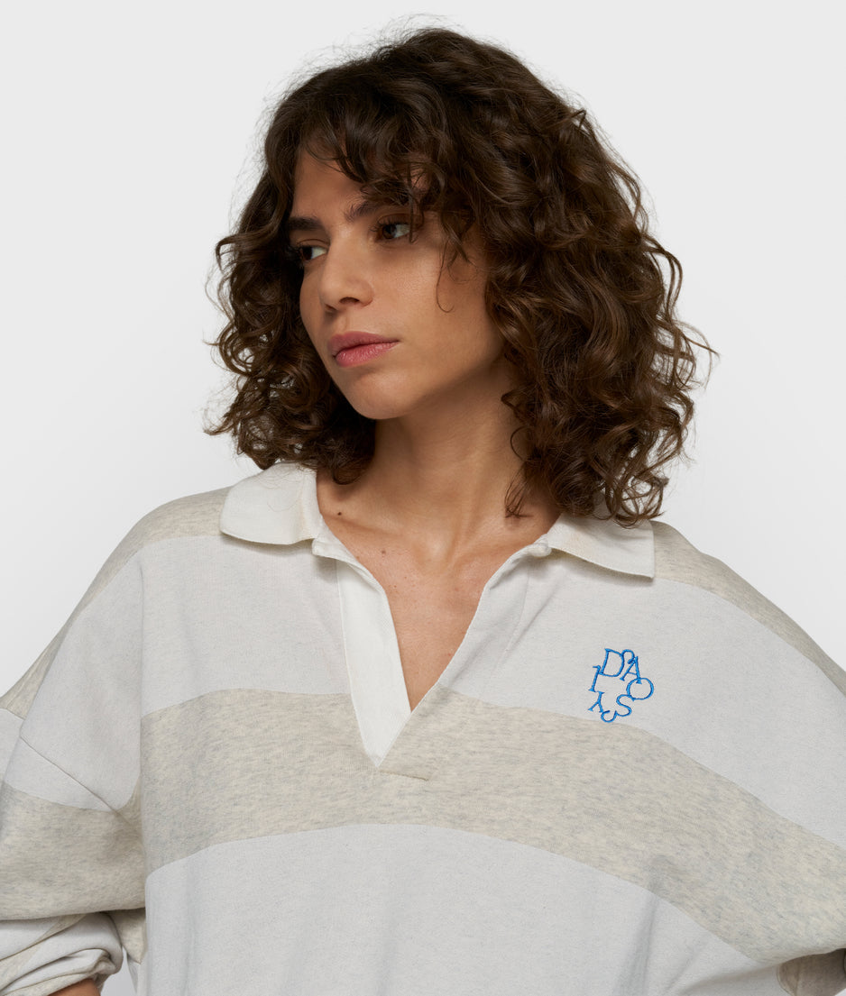 Ballonsweater mit Streifen | soft white melee