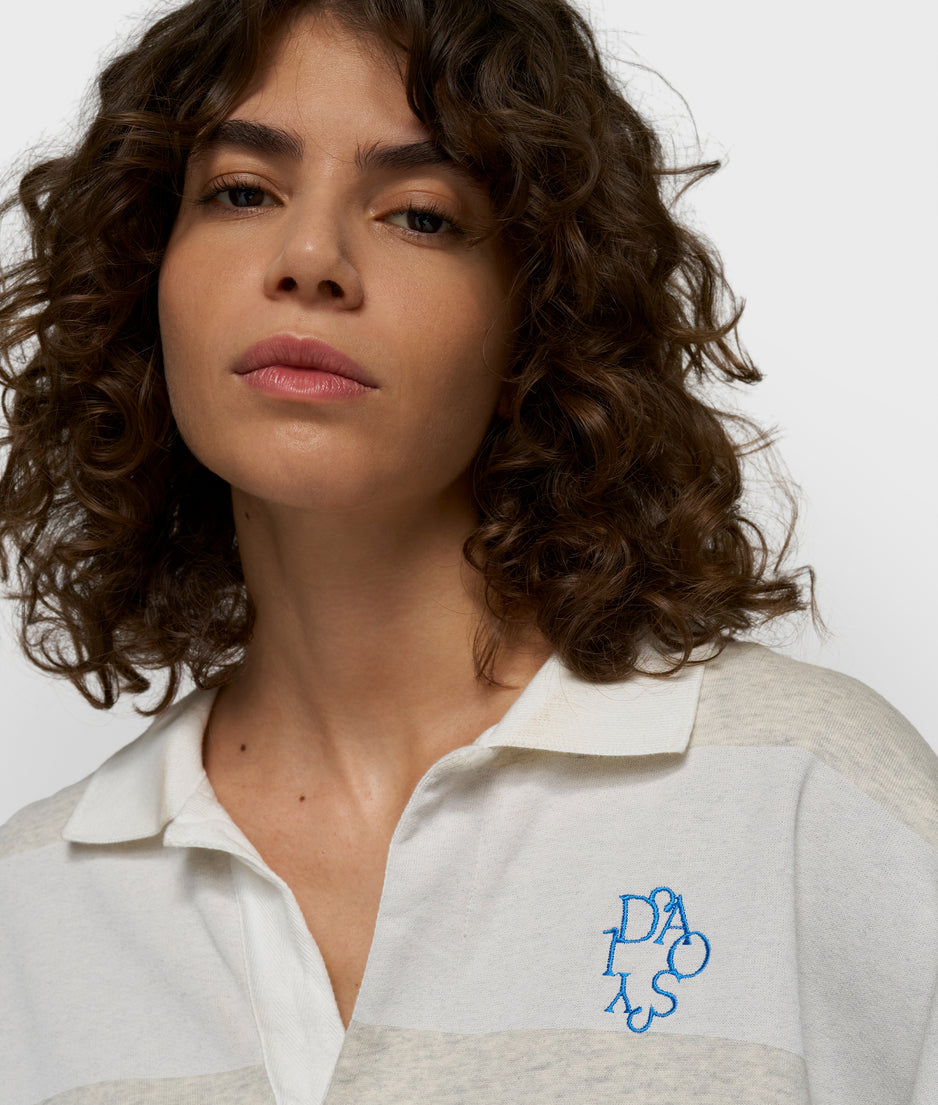 Ballonsweater mit Streifen | soft white melee