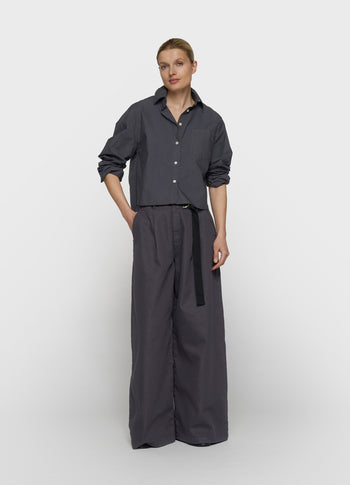Weite Hose aus Jog Twill | steel blue