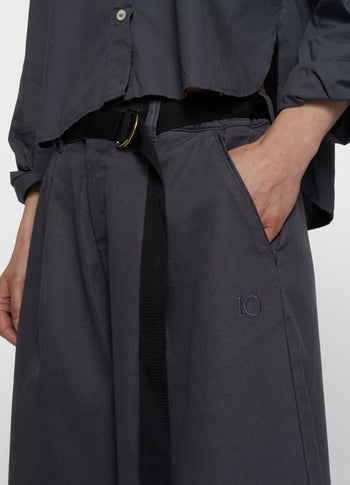 Weite Hose aus Jog Twill | steel blue