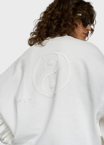 baseball sweater yin yang | ecru